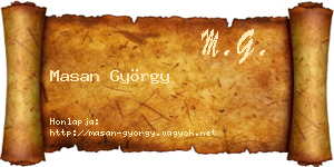 Masan György névjegykártya